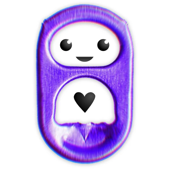 Tabzoids mascot — a friendly purple pop tab character